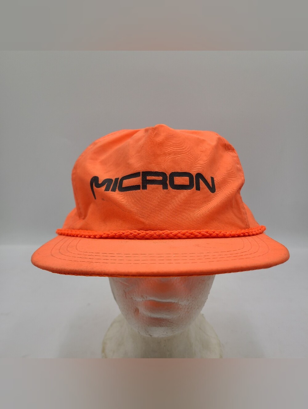 B55 Micron Technology, Inc. Slideback Trucker Cap Orange OS Rope Sportcap